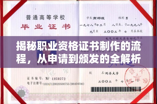 岐山揭秘职业资格证书制作的流程，从申请到颁发的全解析